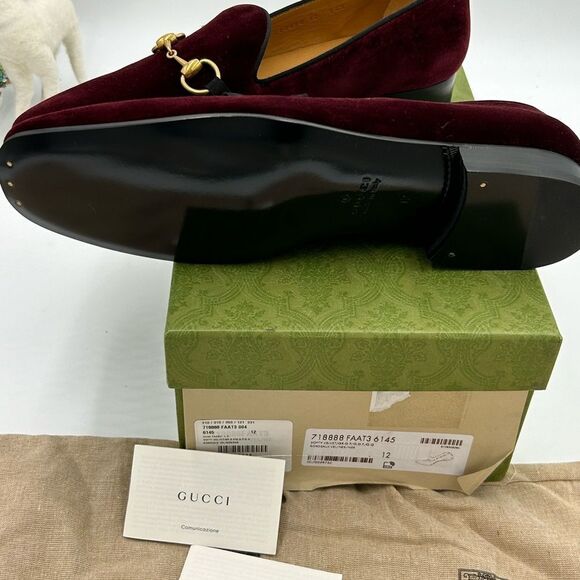 Men’s Gucci Horsebit velvet loafers size 12 fits 13 US made in Italy - Picture 6 of 12
